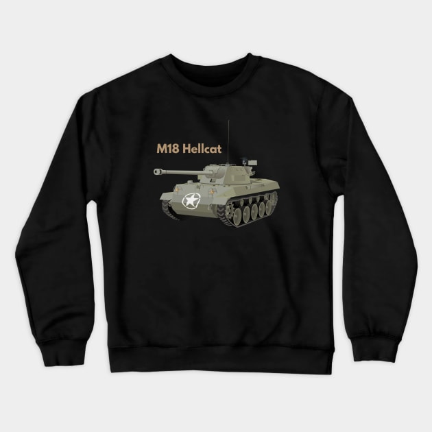 M18 Hellcat American WW2 Tank Destroyer Crewneck Sweatshirt by NorseTech